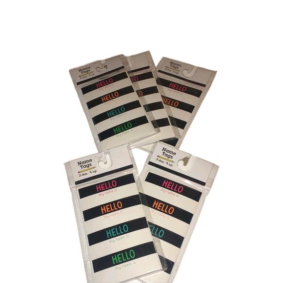 Unbranded Other - Lot Of 480 Hello My Name Is Name Tags Multicolor Five Packs Total 96 Tags Per